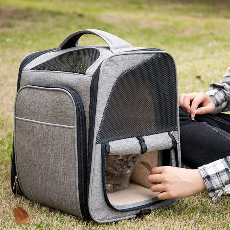 LDLC QS-099 Dual Side Expandable Breathable Mesh Design Pet Carrier Backpack Dog Cat Outdoor Carrying Bag LDLC QS-099 Dual Side Expandable Breathable Mesh Design Pet Carrier Backpack Dog Cat Outdoor Carrying Bag
